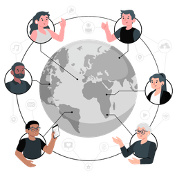 Connected world illustration